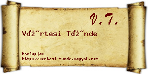Vértesi Tünde névjegykártya